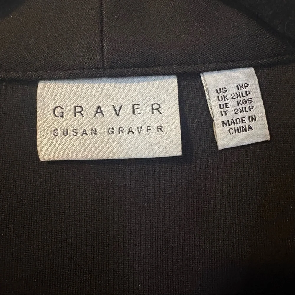 Susan Graver‎ Black Stretch Blazer Women's 1XP Tailored Workwear Jacket